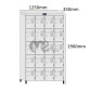 Roupeiro Para Vestiário RGRSP-20 35cm Sobreposto com 16 Portas - com PITÃO - RCH